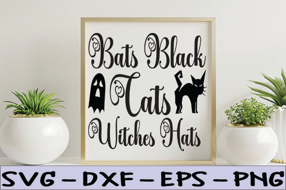 Bats Black Cats Witches Hats SVG thesvgfactory 