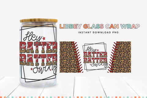 Batter Batter Swing Baseball Libbey Glass Can Sublimation PNG Sublimation BijouBay 