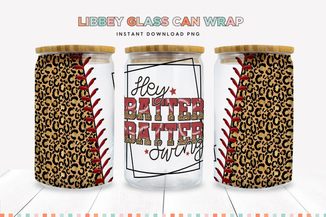 Batter Batter Swing Baseball Libbey Glass Can Sublimation PNG Sublimation BijouBay 