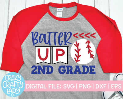 Batter Up 2nd Grade | Back to School SVG Cut File SVG Crazy Crafty Lady Co. 