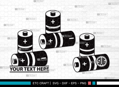 Battery Monogram SVG | Electric Battery Svg | Energy Battery Svg | Battery Size Svg | Battery Clipart SVG ETC Craft 
