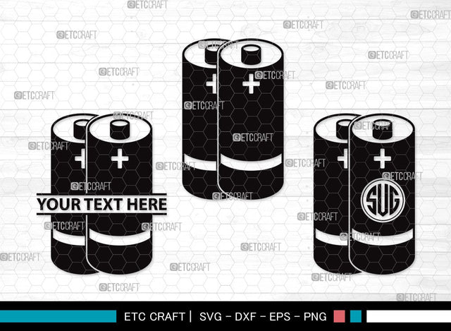 Battery Monogram SVG | Electric Battery Svg | Energy Battery Svg | Battery Size Svg | Battery Clipart SVG ETC Craft 