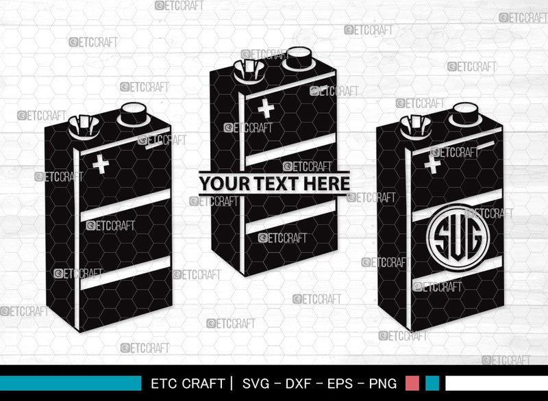 Battery Monogram SVG | Electric Battery Svg | Energy Battery Svg | Battery Size Svg | Battery Clipart SVG ETC Craft 