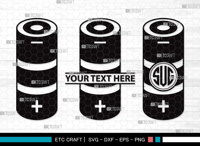 Battery Monogram SVG | Electric Battery Svg | Energy Battery Svg | Battery Size Svg | Battery Clipart SVG ETC Craft 