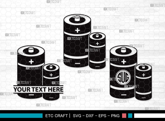 Battery Monogram SVG | Electric Battery Svg | Energy Battery Svg | Battery Size Svg | Battery Clipart SVG ETC Craft 