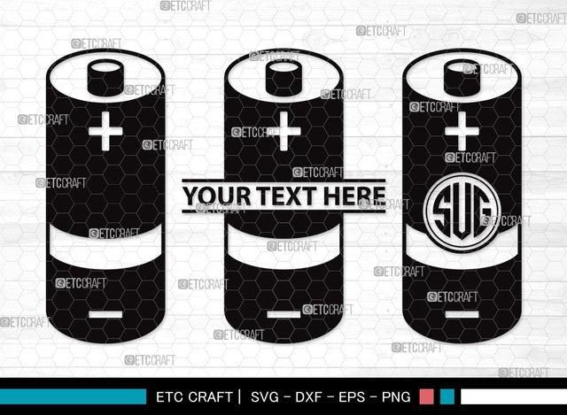 Battery Monogram SVG | Electric Battery Svg | Energy Battery Svg | Battery Size Svg | Battery Clipart SVG ETC Craft 