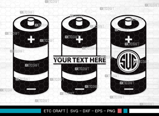 Battery Monogram SVG | Electric Battery Svg | Energy Battery Svg | Battery Size Svg | Battery Clipart SVG ETC Craft 