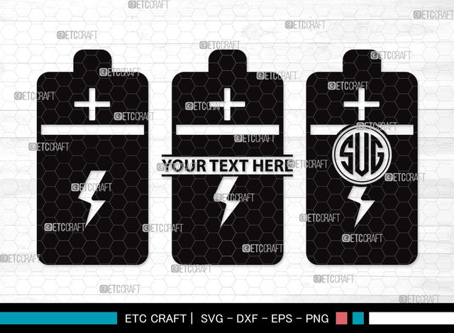 Battery Monogram SVG | Electric Battery Svg | Energy Battery Svg | Battery Size Svg | Battery Clipart SVG ETC Craft 