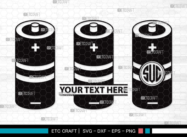 Battery Monogram SVG | Electric Battery Svg | Energy Battery Svg | Battery Size Svg | Battery Clipart SVG ETC Craft 