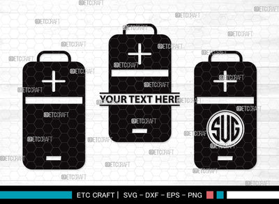 Battery Monogram SVG | Low Battery Svg | Full Charge Battery Svg | Low Charge Svg | Battery Clipart SVG ETC Craft 