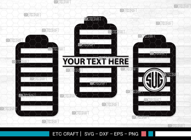 Battery Monogram SVG | Low Battery Svg | Full Charge Battery Svg | Low Charge Svg | Battery Clipart SVG ETC Craft 