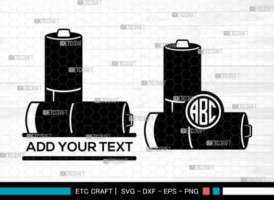Battery Monogram SVG, Split Monogram Svg, Electric Battery Svg, Energy Battery Svg, Battery Size Svg, Duracell Battery Svg, Battery SVG ETC Craft 