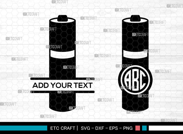 Battery Monogram SVG, Split Monogram Svg, Electric Battery Svg, Energy Battery Svg, Battery Size Svg, Duracell Battery Svg, Battery SVG ETC Craft 