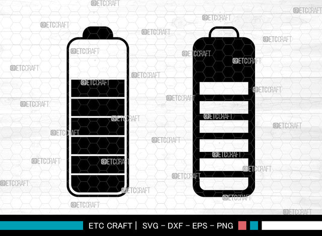 Battery Sign SVG, Low Battery Svg, Batteries Svg, Full Battery Svg, Battery Icon Svg, Battery Sign SVG ETC Craft 