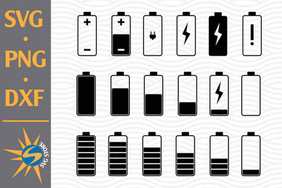 Battery Silhouette SVG, PNG, DXF Digital Files Include SVG SVGStoreShop 