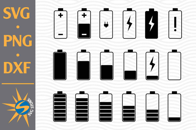 Battery Silhouette SVG, PNG, DXF Digital Files Include SVG SVGStoreShop 