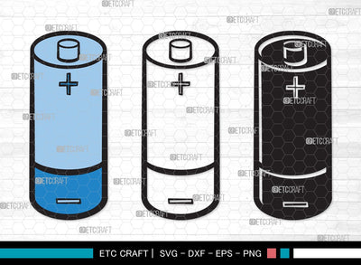 Battery SVG Cut File | Electric Battery Svg | Energy Battery Svg | Battery Size Svg | Battery Clipart SVG ETC Craft 