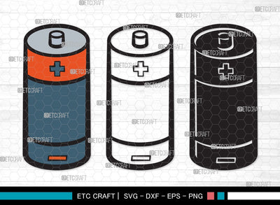 Battery SVG Cut File | Electric Battery Svg | Energy Battery Svg | Battery Size Svg | Battery Clipart SVG ETC Craft 