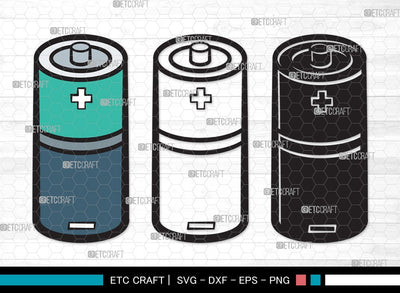 Battery SVG Cut File | Electric Battery Svg | Energy Battery Svg | Battery Size Svg | Battery Clipart SVG ETC Craft 