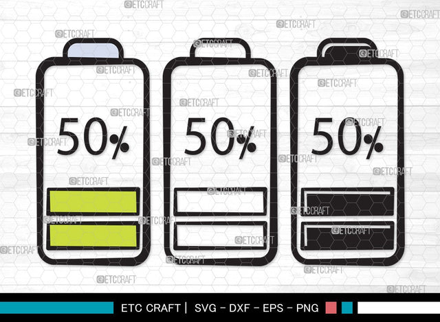 Battery SVG Cut File | Low Battery Svg | Full Charge Battery Svg | Low Charge Svg | Battery Clipart SVG ETC Craft 