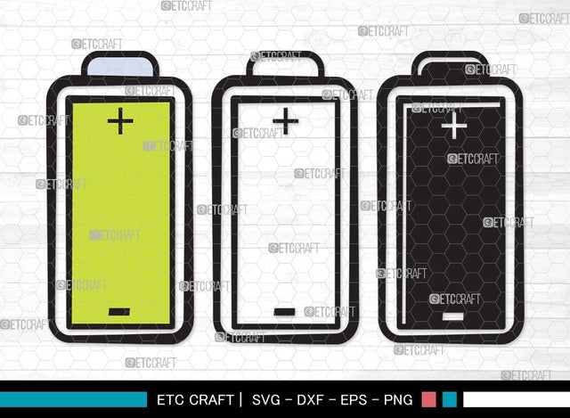 Battery SVG Cut File | Low Battery Svg | Full Charge Battery Svg | Low Charge Svg | Battery Clipart SVG ETC Craft 