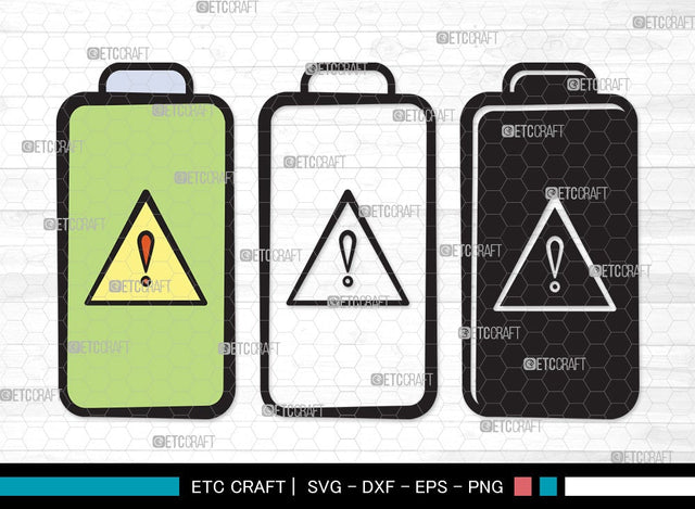 Battery SVG Cut File | Low Battery Svg | Full Charge Battery Svg | Low Charge Svg | Battery Clipart SVG ETC Craft 