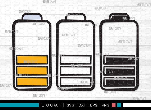 Battery SVG Cut File | Low Battery Svg | Full Charge Battery Svg | Low Charge Svg | Battery Clipart SVG ETC Craft 