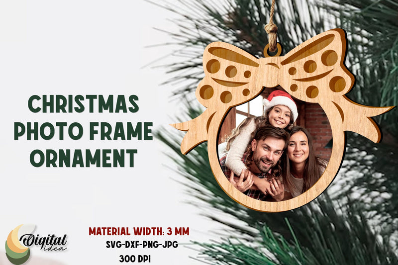 Bauble SVG. Laser Cut Frame. Christmas Photo Frame Ornament SVG Evgenyia Guschina 