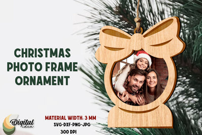 Bauble SVG. Laser Cut Frame. Christmas Photo Frame Ornament SVG Evgenyia Guschina 