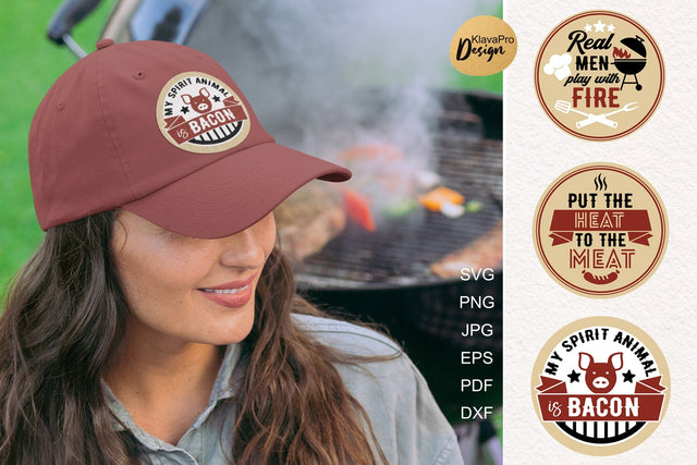 BBQ grill round signs. Barbecue SVG logo design SVG Klava P 
