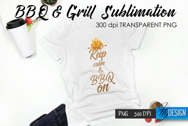 BBQ & Grill T-Shirt Sublimation Design | Fathers Day T-Shirt Design Sublimation Fly Design 