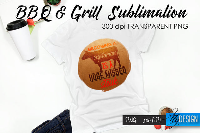BBQ & Grill T-Shirt Sublimation Design | Father’s Day T-Shirt Design Sublimation Fly Design 