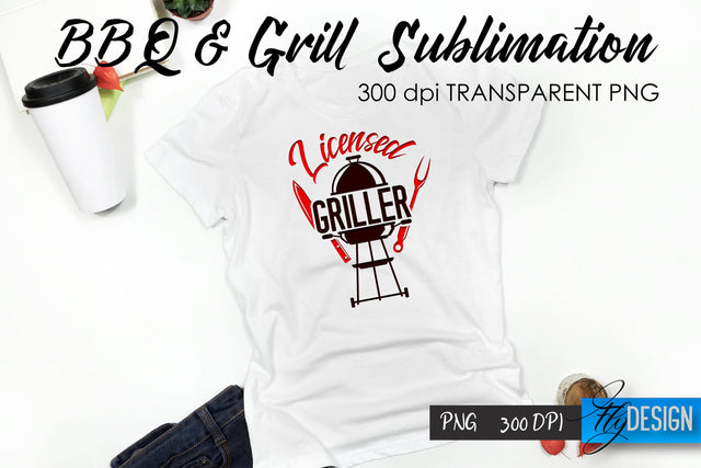 BBQ & Grill T-Shirt Sublimation Design | Fathers Day T-Shirt Design Sublimation Fly Design 