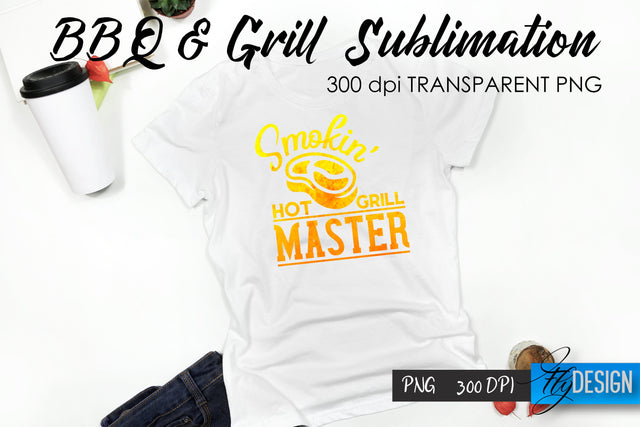 BBQ & Grill T-Shirt Sublimation Design | Fathers Day T-Shirt Design Sublimation Fly Design 