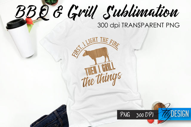 BBQ & Grill T-Shirt Sublimation Design | Fathers Day T-Shirt Design Sublimation Fly Design 