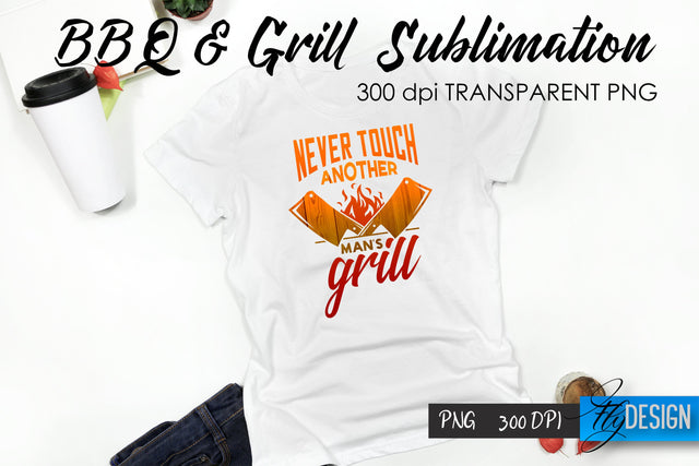 BBQ & Grill T-Shirt Sublimation Design | Fathers Day T-Shirt Design Sublimation Fly Design 