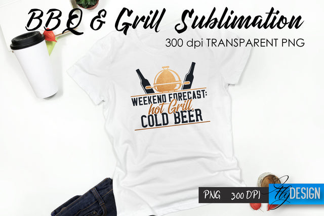 BBQ & Grill T-Shirt Sublimation Design | Fathers Day T-Shirt Design Sublimation Fly Design 