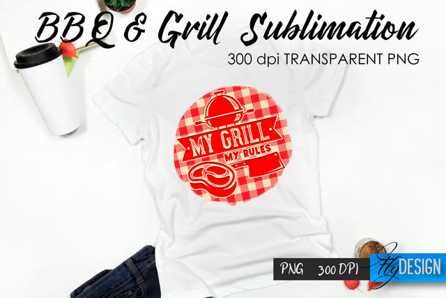 BBQ & Grill T-Shirt Sublimation Design | Fathers Day T-Shirt Design Sublimation Fly Design 