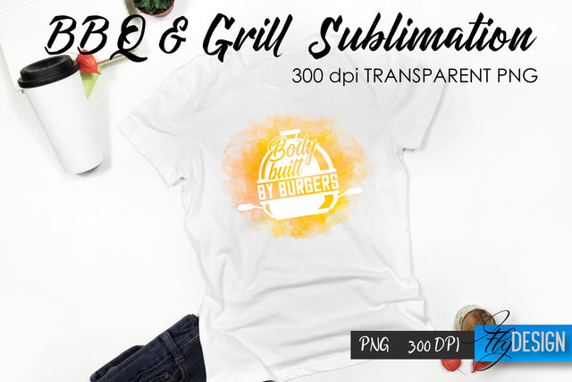 BBQ & Grill T-Shirt Sublimation Design | Fathers Day T-Shirt Design Sublimation Fly Design 