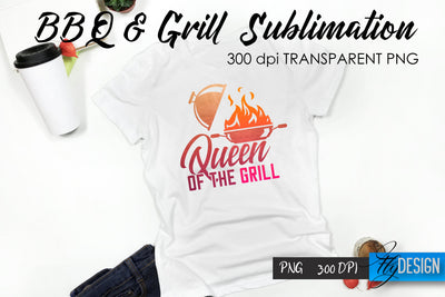 BBQ & Grill T-Shirt Sublimation Design | Fathers Day T-Shirt Design Sublimation Fly Design 