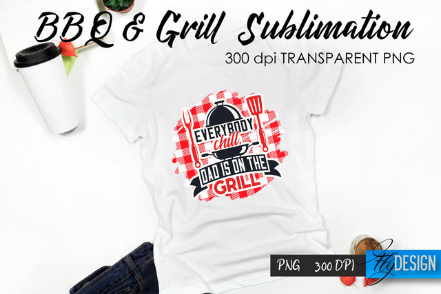 BBQ & Grill T-Shirt Sublimation Design | Fathers Day T-Shirt Design Sublimation Fly Design 