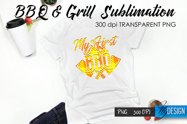 BBQ & Grill T-Shirt Sublimation Design | Fathers Day T-Shirt Design Sublimation Fly Design 