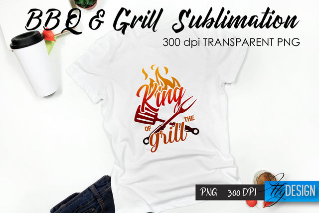 BBQ & Grill T-Shirt Sublimation Design | Fathers Day T-Shirt Design Sublimation Fly Design 