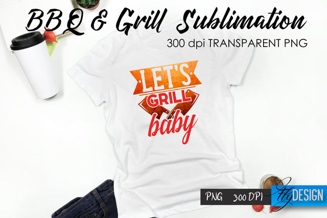 BBQ & Grill T-Shirt Sublimation Design | Fathers Day T-Shirt Design Sublimation Fly Design 