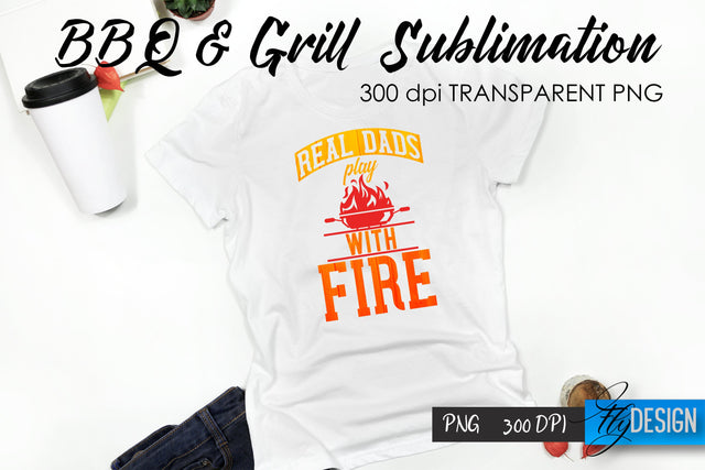 BBQ & Grill T-Shirt Sublimation Design | Fathers Day T-Shirt Design Sublimation Fly Design 