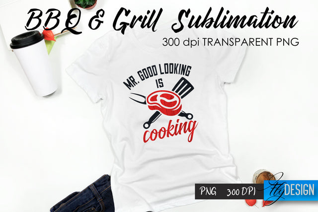 BBQ & Grill T-Shirt Sublimation Design | Fathers Day T-Shirt Design Sublimation Fly Design 