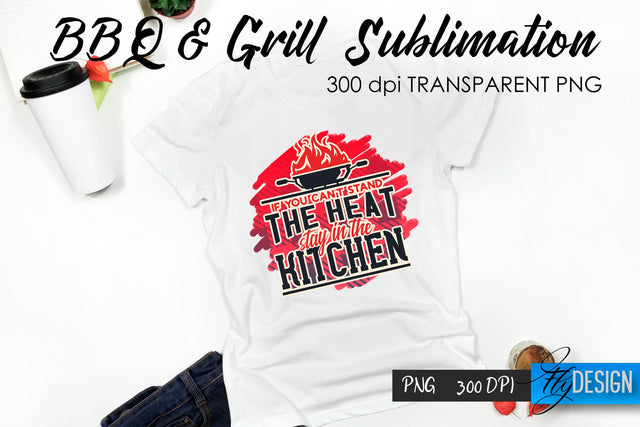 BBQ & Grill T-Shirt Sublimation Design | Fathers Day T-Shirt Design Sublimation Fly Design 