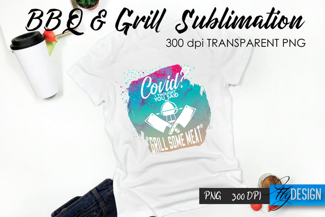 BBQ & Grill T-Shirt Sublimation Design | Fathers Day T-Shirt Design Sublimation Fly Design 