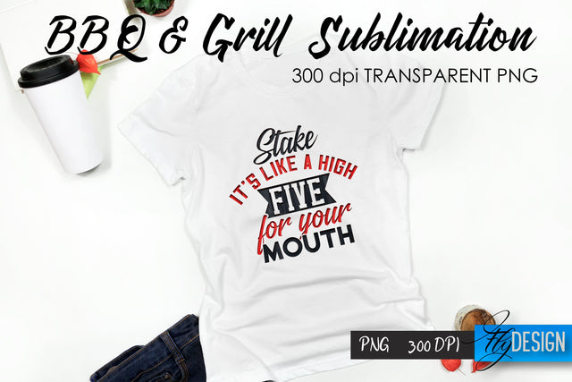 BBQ & Grill T-Shirt Sublimation Design | Fathers Day T-Shirt Design Sublimation Fly Design 