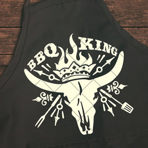 BBQ King - Barbecue BBQ Design for Apron SVG Chameleon Cuttables 